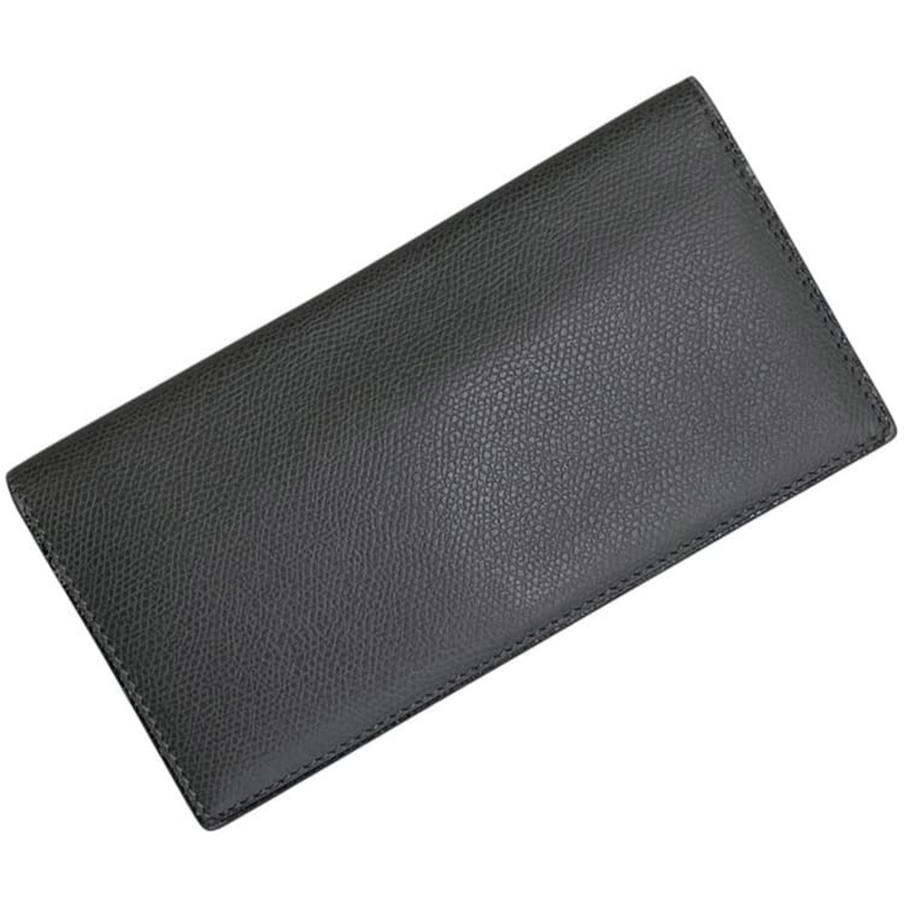 Valextra bi-fold long wallet, billfold, gray leather.